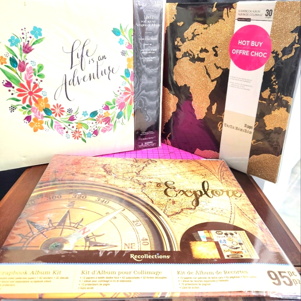 Lot of 3 New 12" x 12" Postbound and Expandable Scrapbooks Albums
